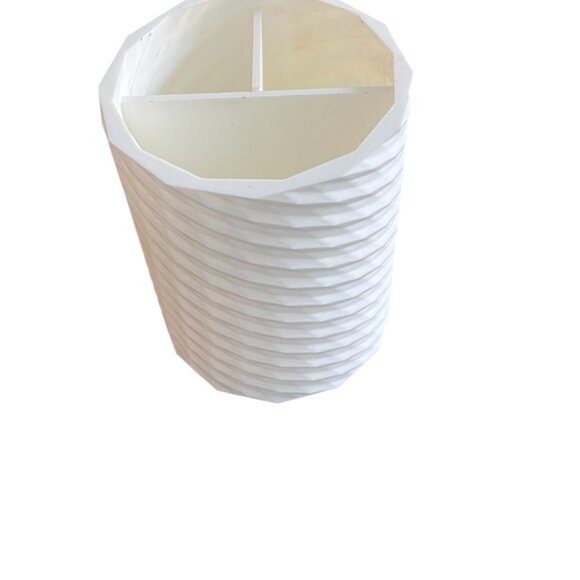 White Spiral Organizer Makeup Brush Holder Pen Cup Desk Vanity‎ Craft Storage - Picture 2 of 5